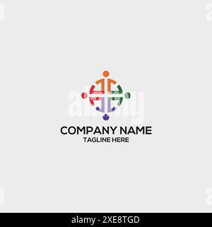 Logo de la fondation vecteur de modèle de conception coloré. Vecteur de modèle de logo de la communauté Illustration de Vecteur