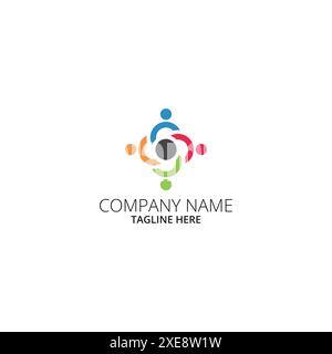 Logo de la fondation vecteur de modèle de conception coloré. Vecteur de modèle de logo de la communauté. Illustration de Vecteur