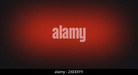 Dégradé de couleur rouge lumineux sur fond granuleux noir, effet de texture de bruit, grande bannière Banque D'Images