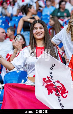 Fans de Géorgie géorgien v. Portugal, Herren, Fussball, 3. Spieltag, EURO 2024, 26.06.2024, Europameisterschaft, Gruppe F Foto : Eibner-Pressefoto/Bahho Kara Banque D'Images