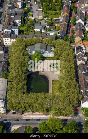 Vue aérienne, Schillerplatz, maison de retraite, Hamm, région de la Ruhr, Rhénanie du Nord-Westphalie, Allemagne, photos aériennes, Seniorenheim, ville, Urban, Architektur, B. Banque D'Images