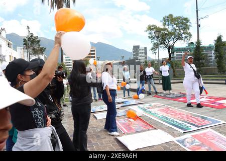 FAMILIARES PPL ASAMBLEA Quito, mercredi 26 juin 2024 proches des détenus dans un sit-in à l'Assemblée nationale, où ils ont été reçus par la Commission des garanties constitutionnelles et des droits de l'homme, présidée par Paola Cabezas, pour expliquer les abus des violations des droits de leurs proches photos API Rolando Enriquez Quito Pichincha Ecuador CLJ FAMILIARES PPL ASAMBLEA 7617716fc72e537c1034b99336657840 Copyright : xROLANDOxENRIQUEZx Banque D'Images