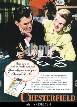 1945 Chesterfield cigarettes ad Banque D'Images