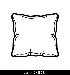 icône d'oreiller ou symbole de ligne moderne. Dessin au trait vectoriel et conception d'icône avec contour audacieux. Noir et blanc Pixel Perfect symbole minimaliste blanc isolé Illustration de Vecteur