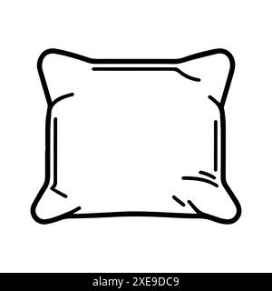 icône d'oreiller ou symbole de ligne moderne. Dessin au trait vectoriel et conception d'icône avec contour audacieux. Noir et blanc Pixel Perfect symbole minimaliste blanc isolé Illustration de Vecteur