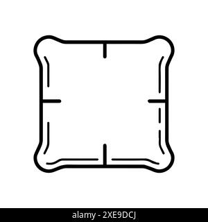 icône d'oreiller ou symbole de ligne moderne. Dessin au trait vectoriel et conception d'icône avec contour audacieux. Noir et blanc Pixel Perfect symbole minimaliste blanc isolé Illustration de Vecteur