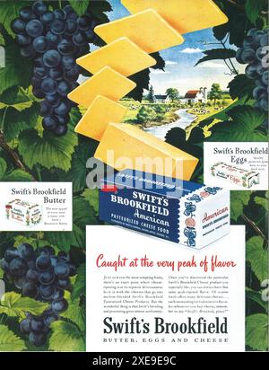 1947 Swift's Brookfield Cheese annonce Banque D'Images