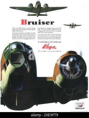 1943 WW2 Lockheed Vega Ventura Bomber ad - Bruiser Banque D'Images