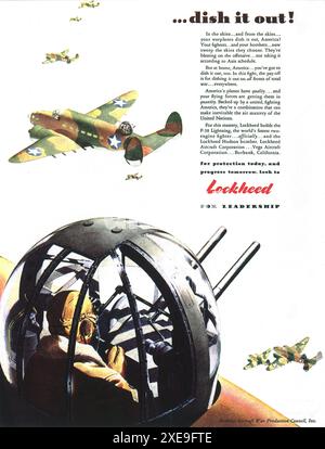 1942 WW2 Lockheed Military Aircraft War production Council ad Banque D'Images