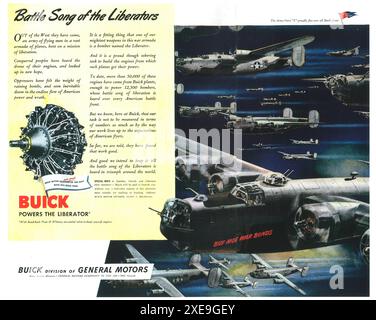 1944 WW2 Buick Liberator Bombers ad - bombardiers de la seconde Guerre mondiale Banque D'Images