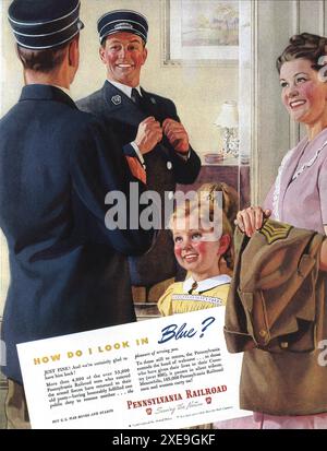 1945 Post-War Pennsylvania Railroad ad Banque D'Images