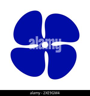 Symbole d'hélice, icône de silhouette plate de style simple Illustration de Vecteur