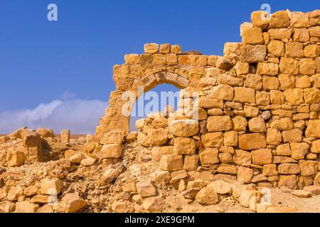 Ruines des croisés Château de Shobak, Jordanie Banque D'Images