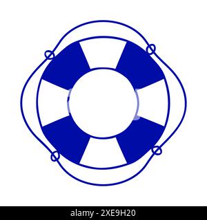 Symbole bouée de sauvetage, icône de silhouette de contour de style simple Illustration de Vecteur