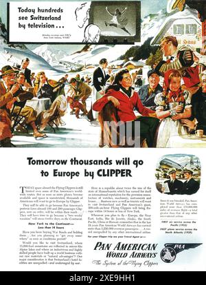 1949 Pan Am ad - vers l'Europe par Clipper - Marmont Hill Suisse Banque D'Images