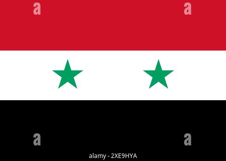 Drapeau de Syrie. Drapeau syrien sur la texture du tissu. Symbole national de la Syrie. République arabe syrienne. Asiatique Banque D'Images