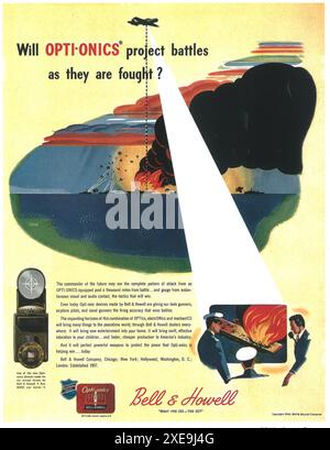 1944 BELL & HOWELL Optionics ad - « ce que vous voyez, vous obtenez Banque D'Images