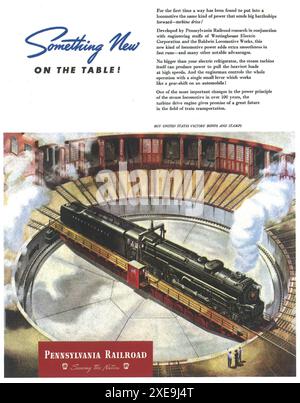 1945 Pennsylvania Railroad ad - turbine diesel Banque D'Images