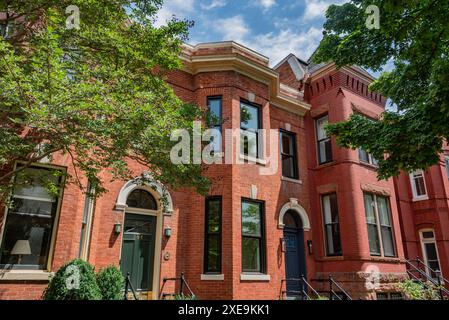 Brick Row Homes dans le quartier de Capitol Hill, Washington DC États-Unis Banque D'Images