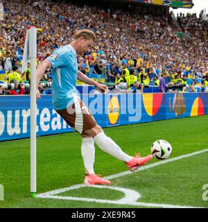 Stuttgart, Allemagne. 26 juin 2024. Lors du match UEFA EURO Group E 2024 entre l'Ukraine et la Belgique à Stuttgart Arena à Stuttgart, Allemagne, le 26 juin 2024 (photo Andrew SURMA/ Credit : Sipa USA/Alamy Live News Banque D'Images