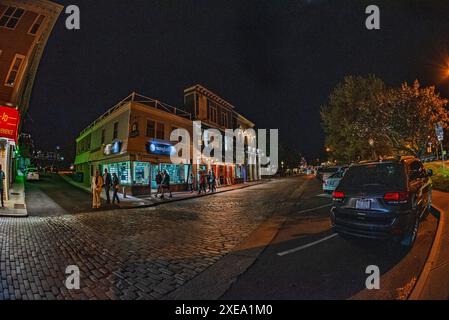 Newport. Evening Streets, Massachusetts, Nouvelle-Angleterre, États-Unis Banque D'Images