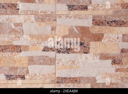 Carreaux décoratifs muraux. Texture de mur de briques. Arrière-plan horizontal Banque D'Images