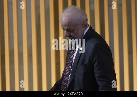 Portrait du président brésilien Lula da Silva au Sommet du Mercosur - Rio de Janeiro, Brésil 12.07.2023 Banque D'Images