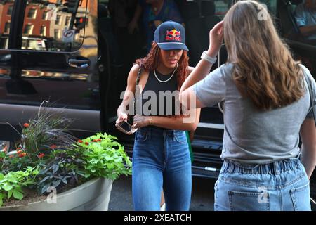 Washington, DC, États-Unis. 26 juin 2024. Trinity Rodman à l'ouverture de Gordon Ramsay Street Pizza à Washington, DC le 26 juin 2024. Crédit : Ross Pelton/Media Punch/Alamy Live News Banque D'Images