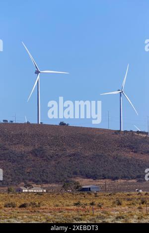 Des éoliennes bordent les collines du parc éolien Lincoln Gap près de Port Augusta en Australie méridionale Banque D'Images
