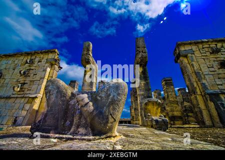 Temple des guerriers manquant Chichen Itza Chac-Mool Maya Mexique Banque D'Images