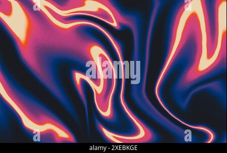 Texture futuriste Y2K, fond dégradé abstrait. Métal liquide coloré, fond rétro granuleux Banque D'Images