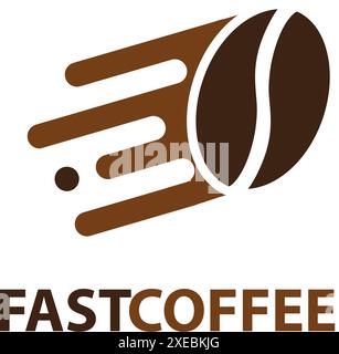 Fast Coffee logo Design modèle inspiration vectorielle. Conception d'icônes Illustration de Vecteur