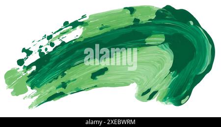 Aquarelle verte coups de pinceau peint fond. Papier texturé. Banque D'Images