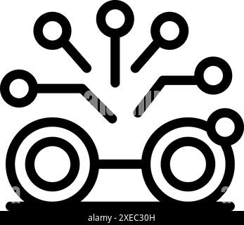 Icône de ligne d'un véhicule agricole autonome fonctionnant à l'énergie renouvelable Illustration de Vecteur