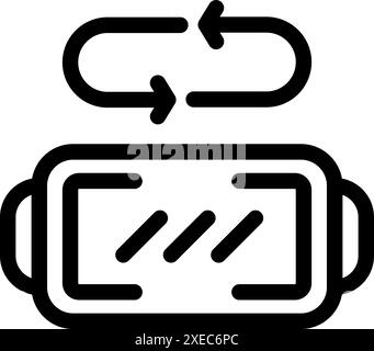 Les lunettes VR diffusent et rafraîchissent le contenu, parfait pour représenter la réalité virtuelle Illustration de Vecteur