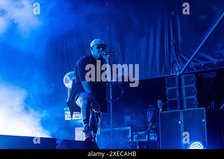 Concert de musique de chanteur italien - Salmo - Noyz Narcos Salmo Collegno Flowers Festival Italie Copyright : xAndreaxMunaretto/TSCKx/xLiveMediax LPM 1419933 Banque D'Images