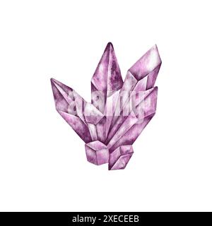 Aquarelle isoler Crytal Gemstone coloré Banque D'Images