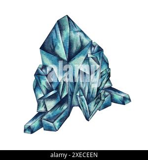 Aquarelle isoler Crytal Gemstone coloré Banque D'Images