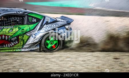 Oschersleben, Allemagne, 31 août 2019 : Michal Rzoska pilote une Toyota GT86 lors des Drift Kings International Series à Oschersleben. Banque D'Images