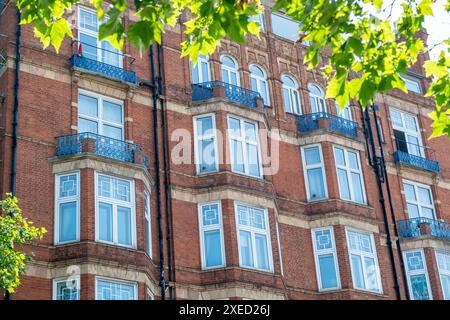 Marylebone London- luxueux manoir en briques rouges Banque D'Images