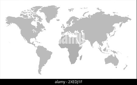 Vecteur de carte du monde, image de carte du monde, isolé sur fond blanc, Info-graphique, Terre plate, globe, icône de carte du monde. Voyagez dans le monde entier Illustration de Vecteur