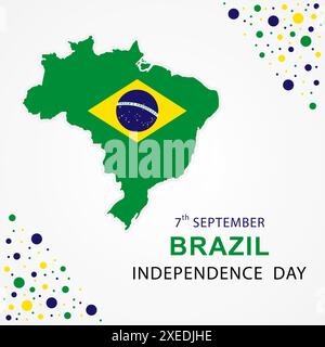 Modèle de médias sociaux pour la journée de l'indépendance du Brésil. Conception vectorielle. Illustration de Vecteur