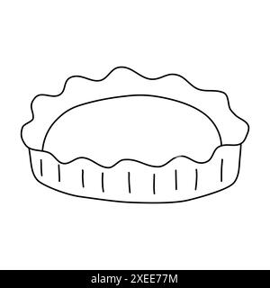 Forme de cuisson ronde pour gâteau ou tarte, illustration vectorielle plate de style doodle pour livre de coloriage pour enfants Illustration de Vecteur