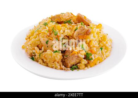 riz frit avec du porc croustillant Banque D'Images