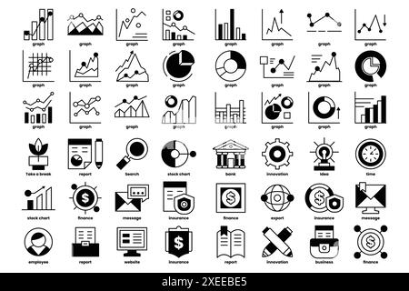 Une collection d'icônes et de symboles, y compris un signe du dollar, une horloge et un livre. Scène est l'un des concepts financiers et temporels Illustration de Vecteur