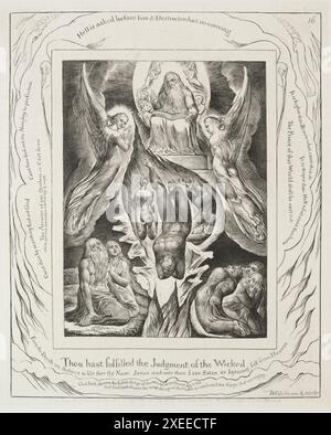 Le Livre de Job PL. 16, tu as accompli le jugement des méchants, 1825. William Blake (Britannique, 1757 Banque D'Images