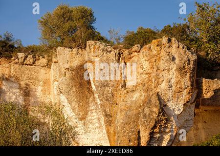 Ancienne carrière de grès, sa Mola, Felanitx, Majorque, Îles Baléares, Espagne Banque D'Images