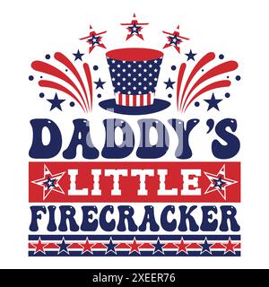 4 juillet T-shirt Design concept American Independence Day Illustration de Vecteur