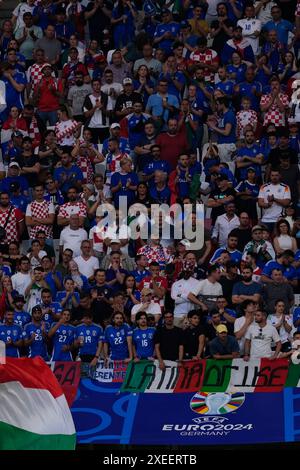 Lipsia, Allemagne. 27 juin 2024. Le supporter de l'Italie lors du match de football Euro 2024 entre la Croatie et l'Italie au stade de Leipzig, Lipsia, Allemagne - lundi 24 juin 2024. Sport - Soccer . (Photo de Fabio Ferrari/LaPresse) crédit : LaPresse/Alamy Live News Banque D'Images