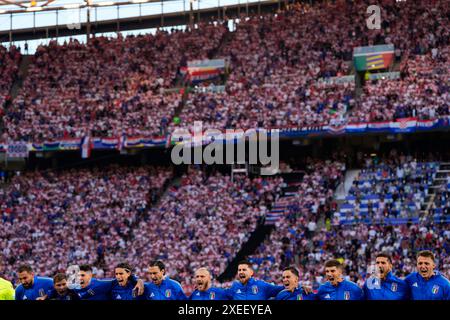 Lipsia, Allemagne. 27 juin 2024. L'équipe italienne lors du match de football Euro 2024 entre la Croatie et l'Italie au stade de Leipzig, Lipsia, Allemagne - lundi 24 juin 2024. Sport - Soccer . (Photo de Fabio Ferrari/LaPresse) crédit : LaPresse/Alamy Live News Banque D'Images